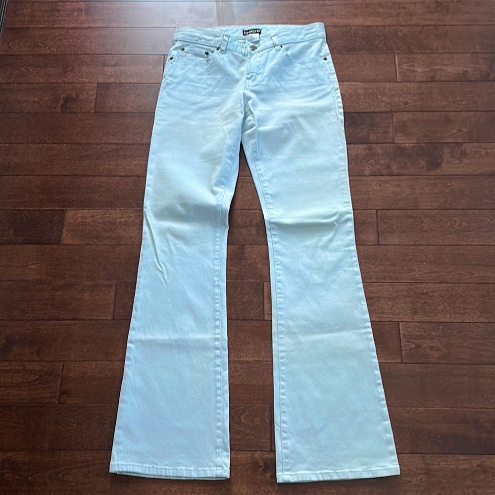 Y2K Bebe Bootcut Baby Powder Blue Colored Jeans Vintage Sz 4